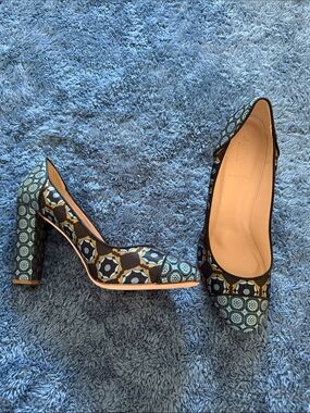 J. Crew Collection Etta Printed Cap Toe Pump Patterned Block Heel NIB 11